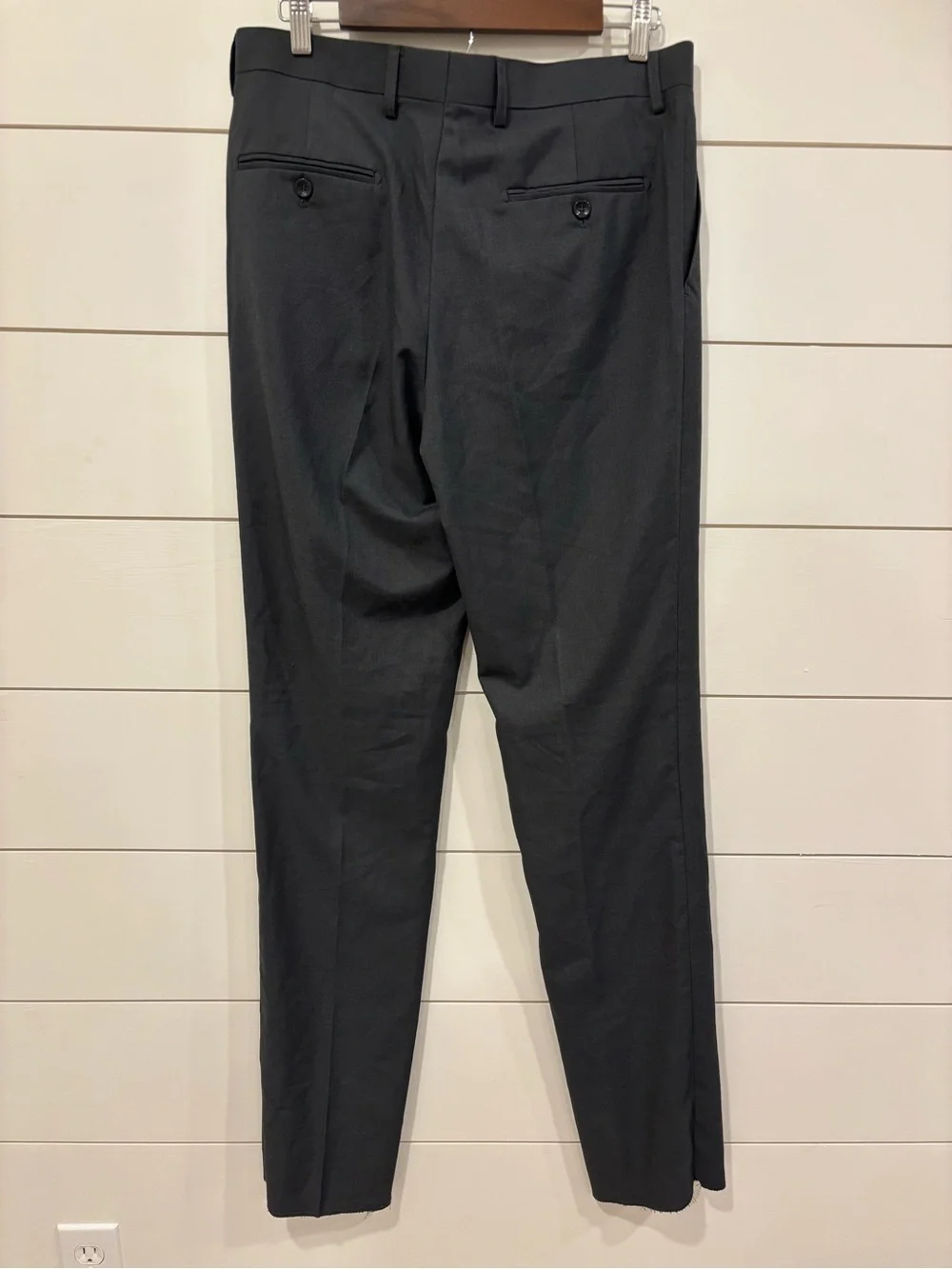 NWOT Fino Uomo DB200 Men's Slim Fit Suit Pants Trousers Flat Front Grey 32W